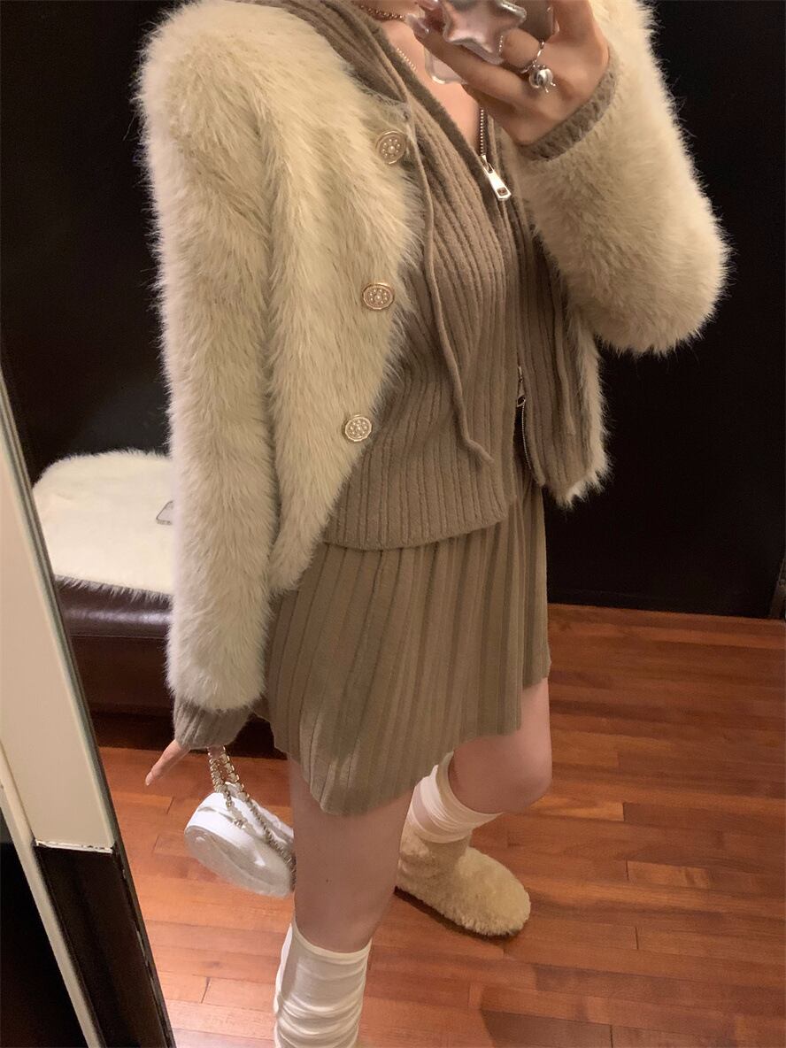【outer】シャギーニットカーデ　M28549