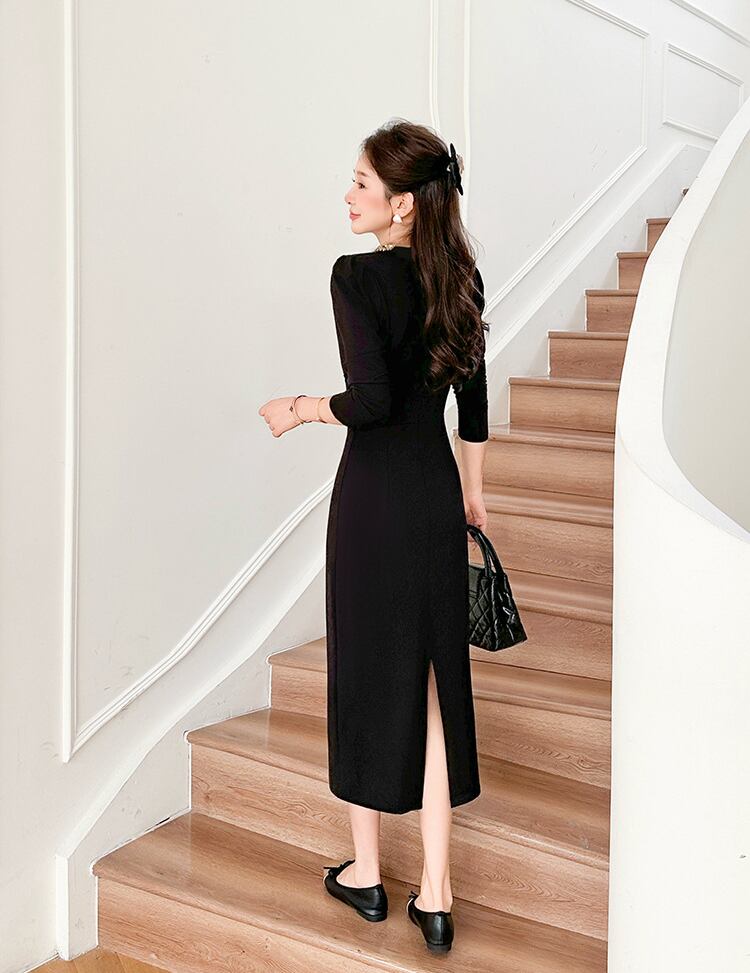 【dress】スパンコール付きワンピース Q7039