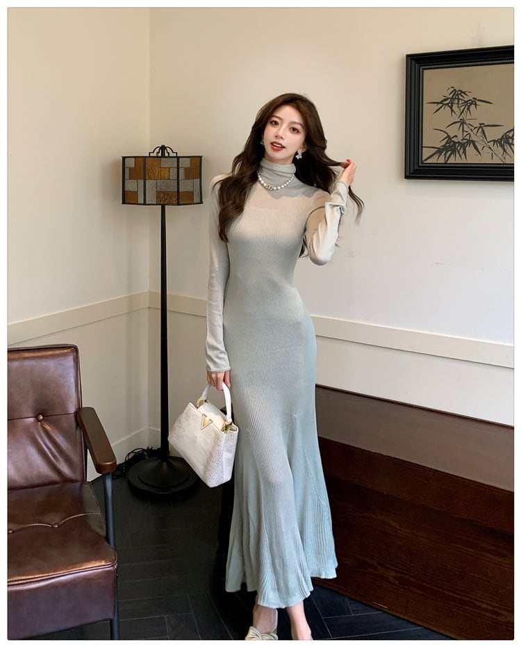 【dress】マーメイドニットワンピース　M27389