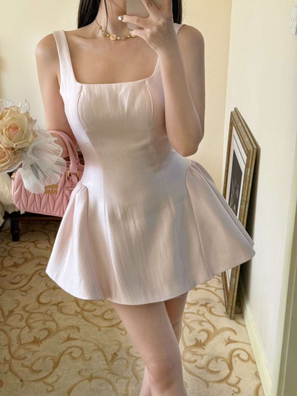 【dress】バックリボンミニワンピース　K0548