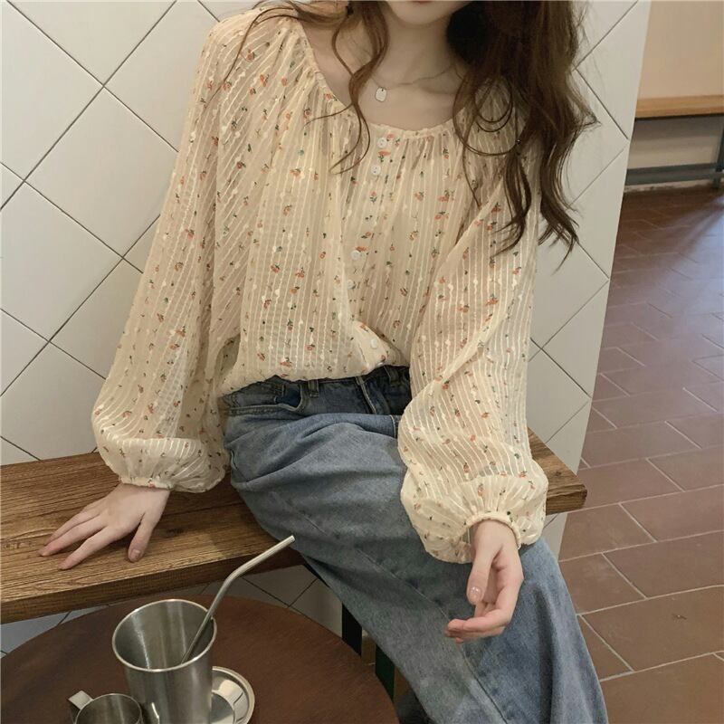 【tops】花柄シャツトップス　M25056
