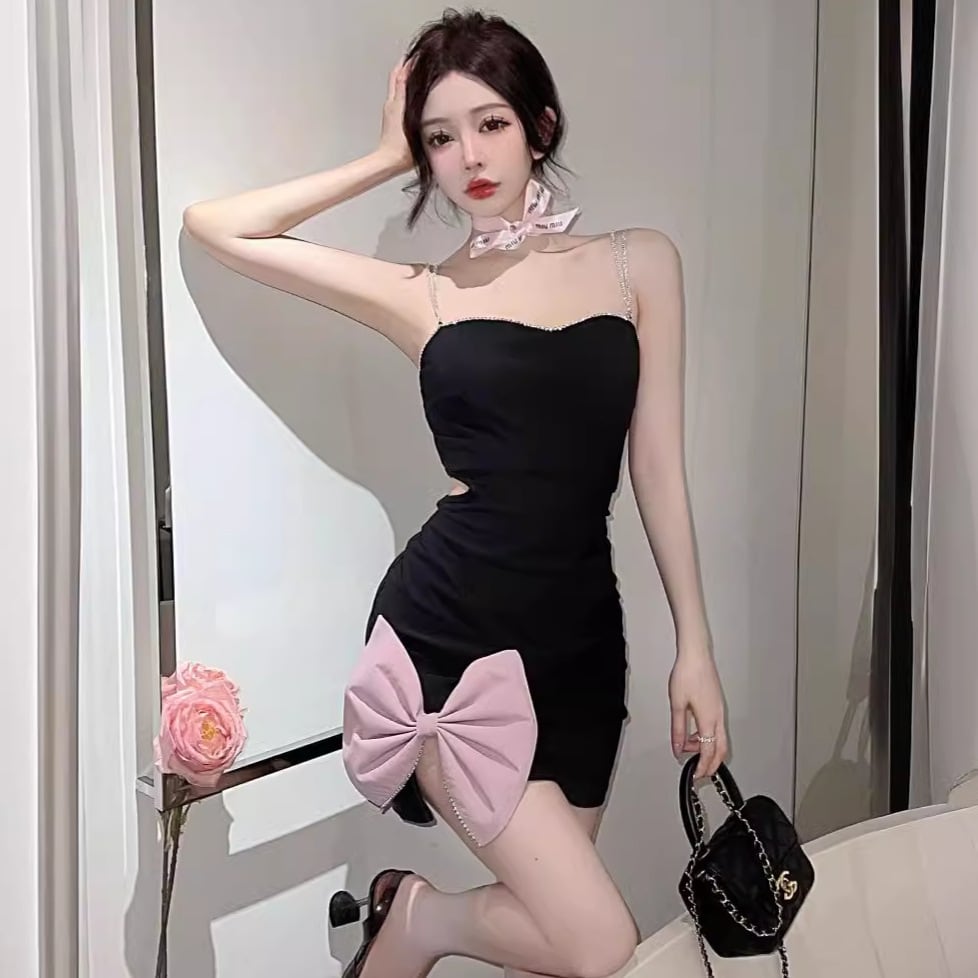 【dress】リボン付きキャミワンピース　M23943