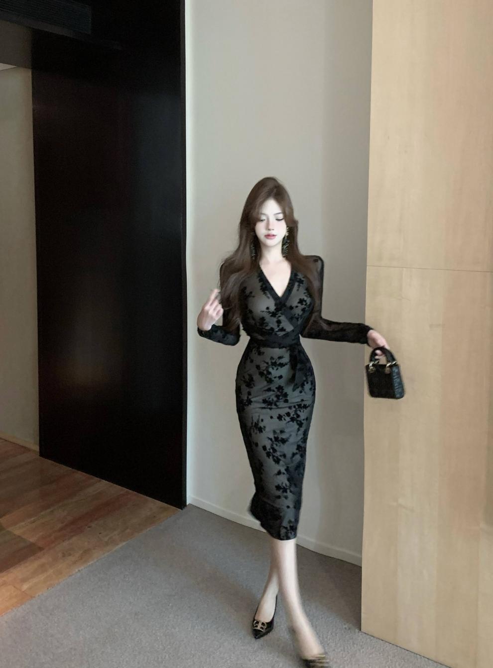 【dress】Vネックデートワンピース　M28258