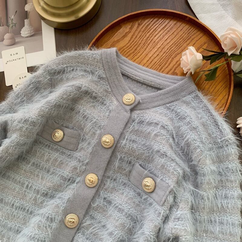 【outer】クルーネックニットカーデ　M27211