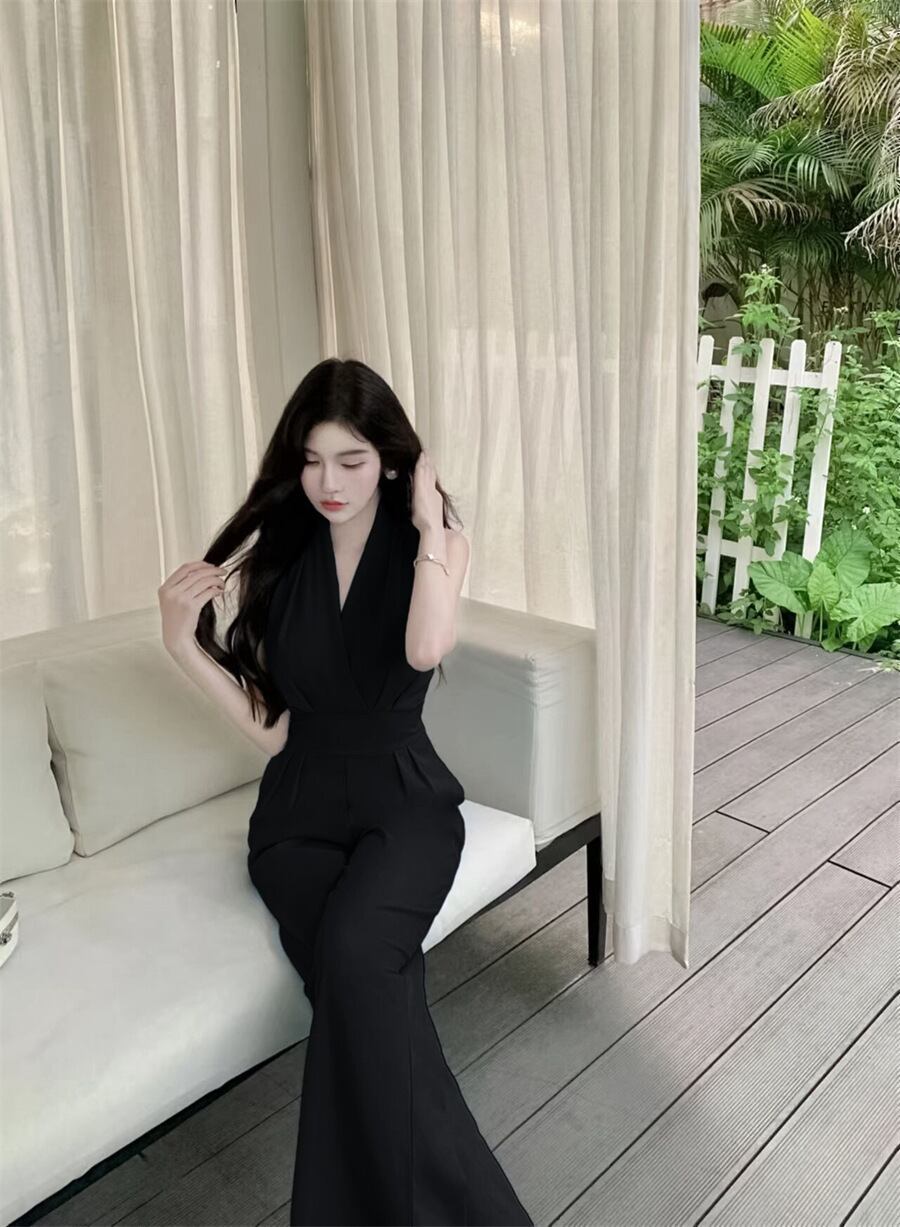 【set】VネックノースリーブオールインワンG21293