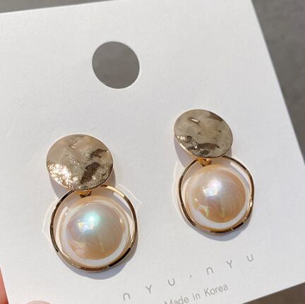 【小物】気質満点 chicシンプルレトロパールサークルピアスアクセサリー