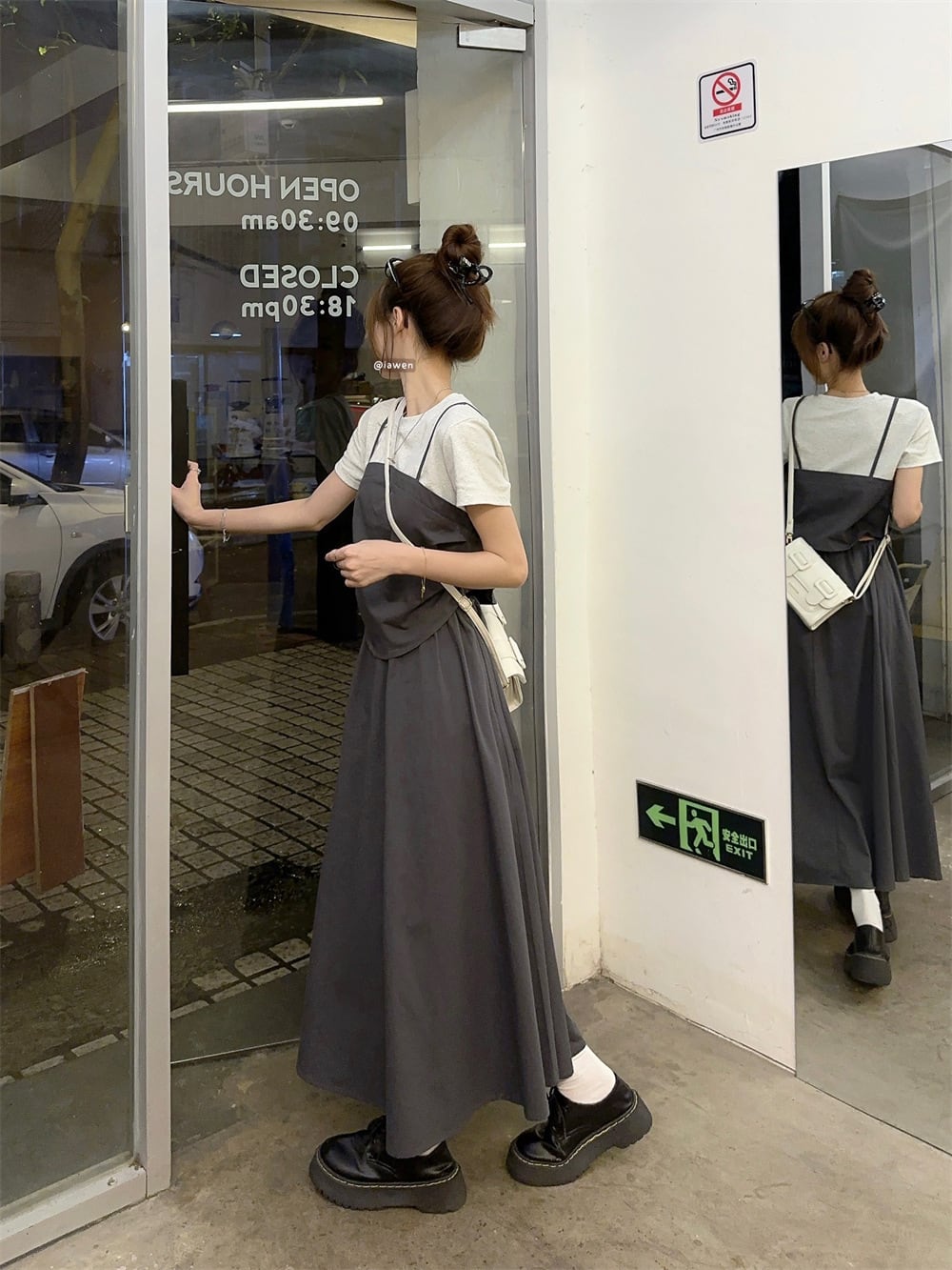 【set】切り替えTシャツ+スカートセット　M24237