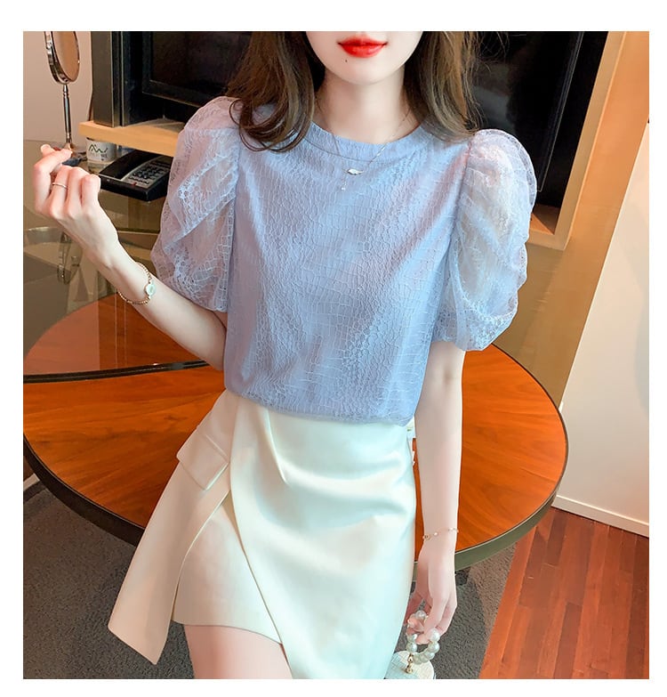 【tops】レースパフスリーブ ブラウスG21542