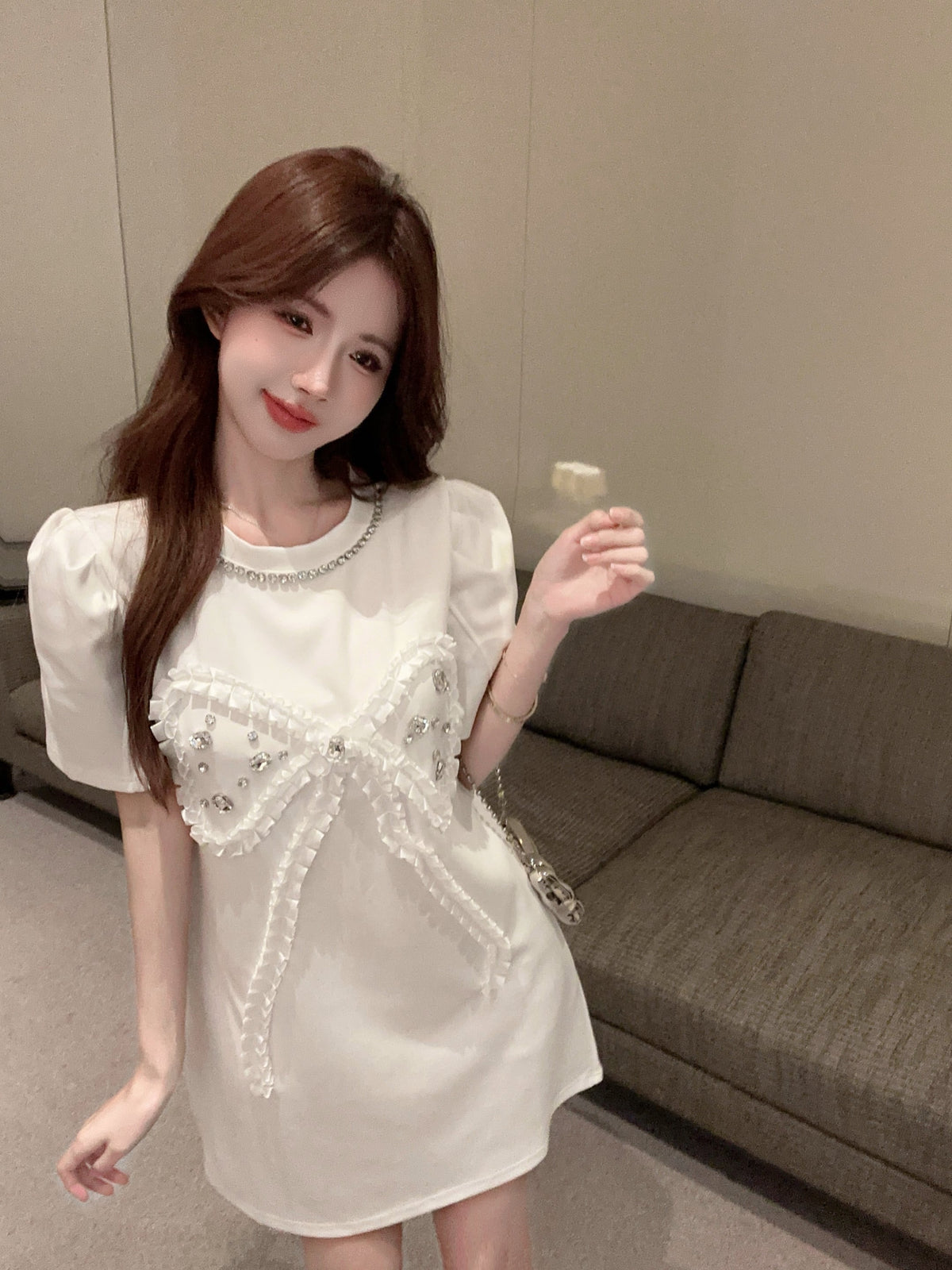 【dress】ビジューカジュアルワンピース　M25084