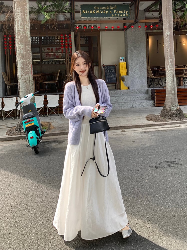 【dress】ニット切り替えワンピース G20074