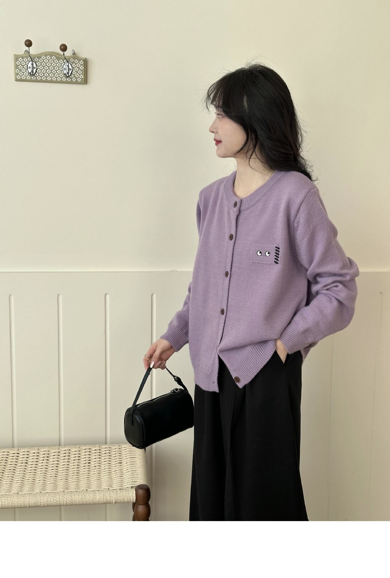 【outer】刺繍ニットカーデ　M29010
