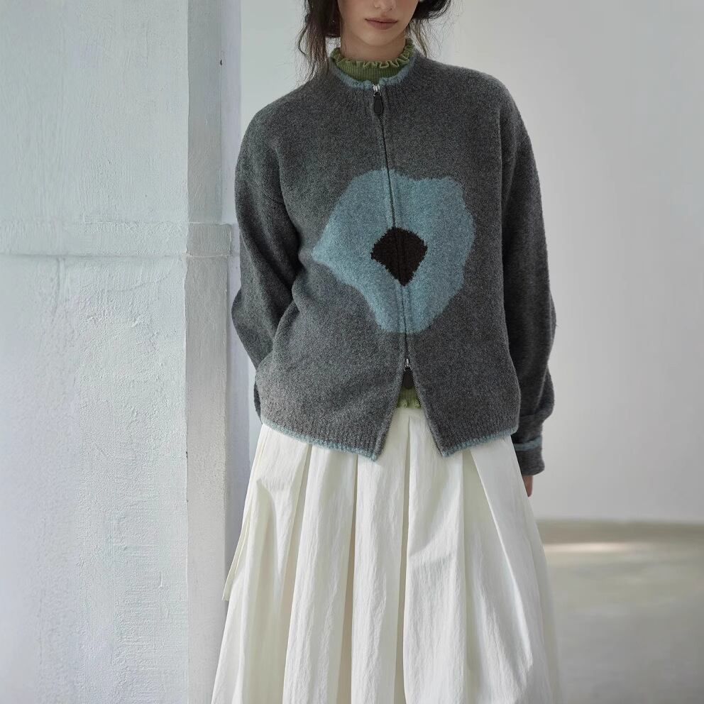 【outer】ファスナーニットカーデ　M28612