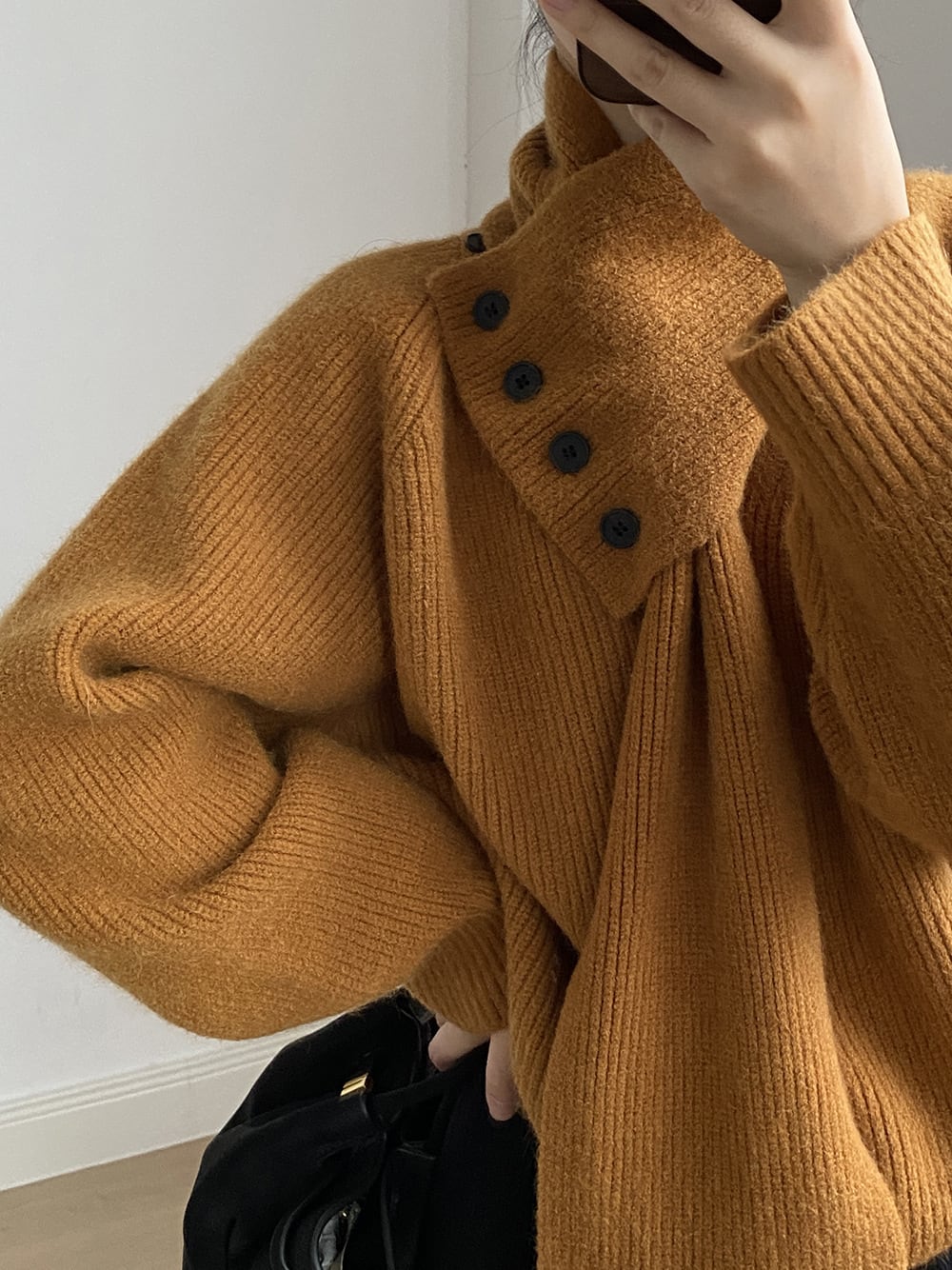 【tops】Vネックニットセーターマフラー付き　M28049