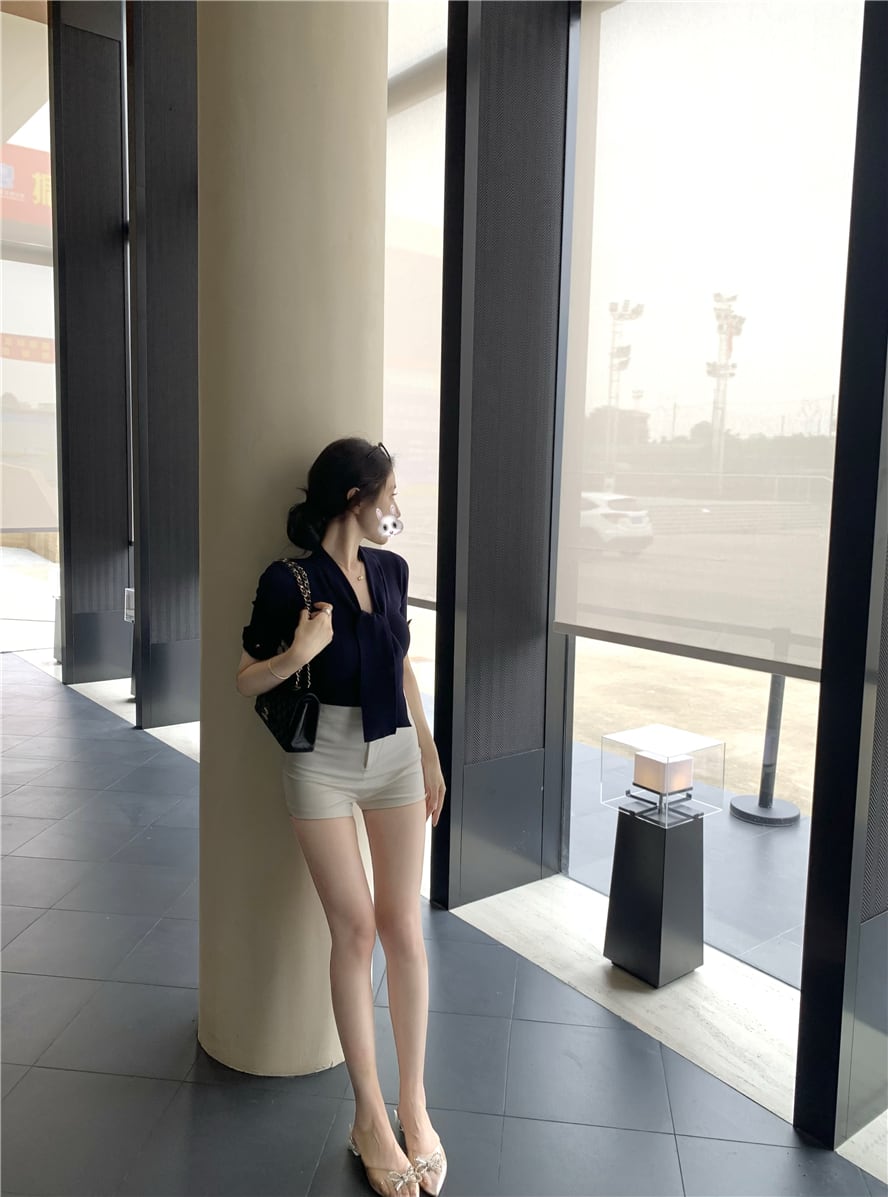 【tops】Vネック体型カバーTシャツG21336