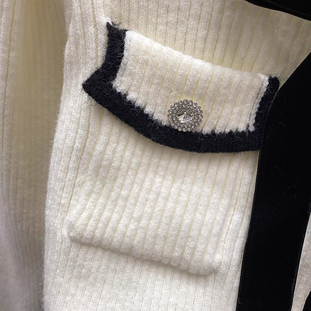 【outer】ラウンドネックニットカーディガンF8107