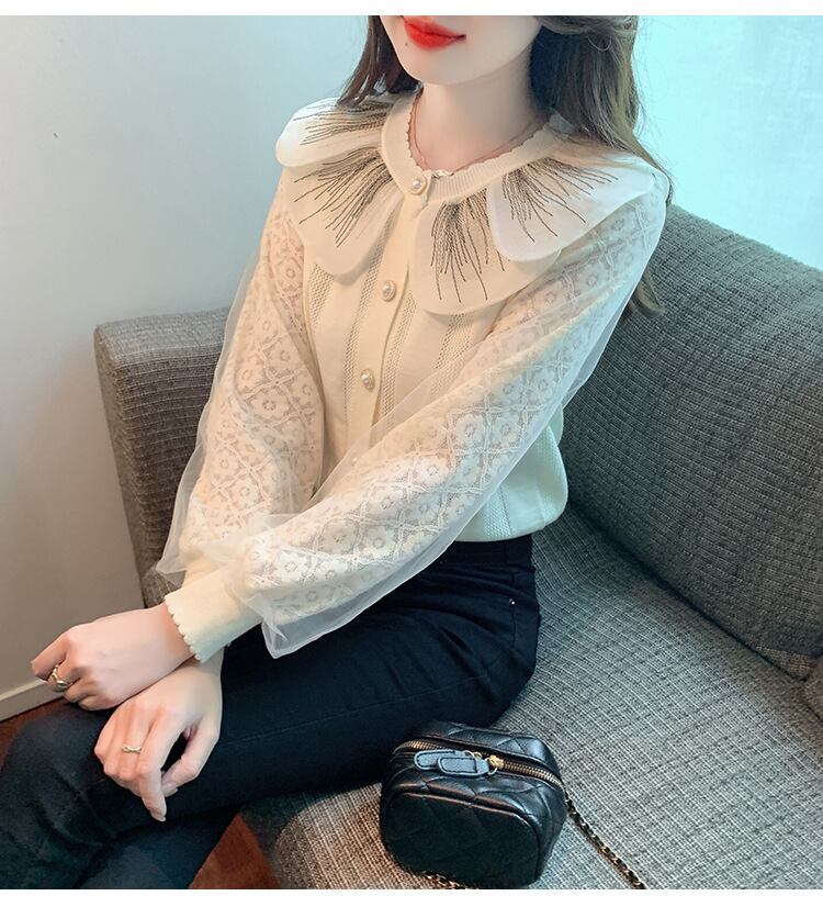 【tops】ドッキングニットトップス　M18814