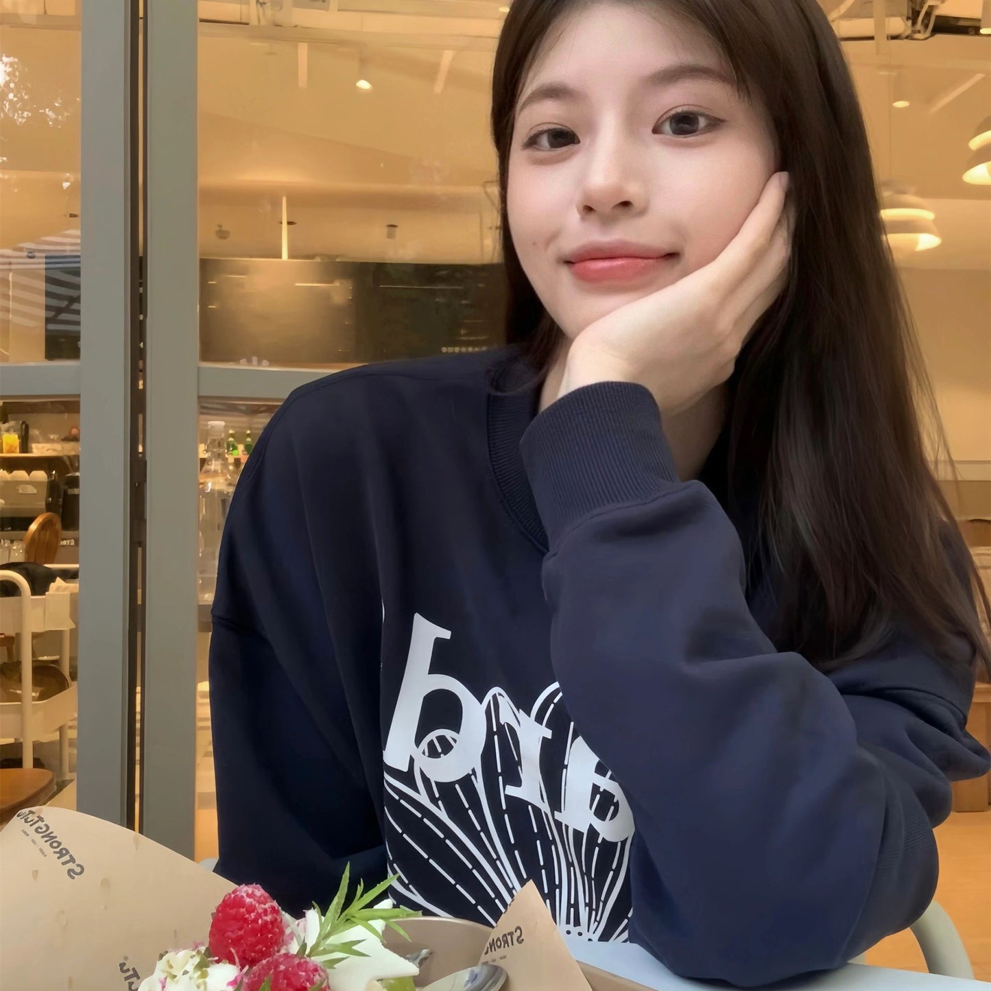 【tops】ラウンドネック長袖パーカーG22853