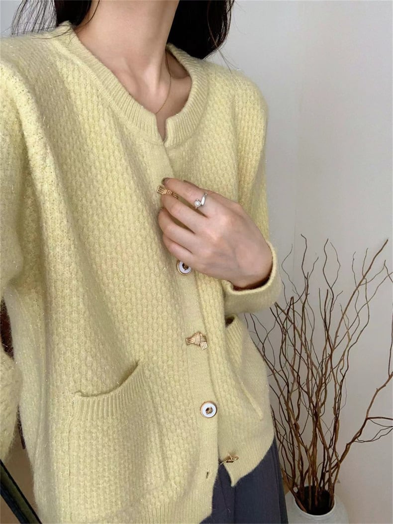 【outer】クルーネックニットカーデ　M25982