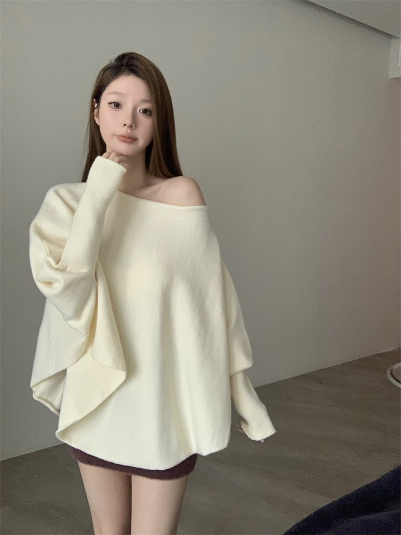 【tops】ドルマンスリーブニットトップス　M28395