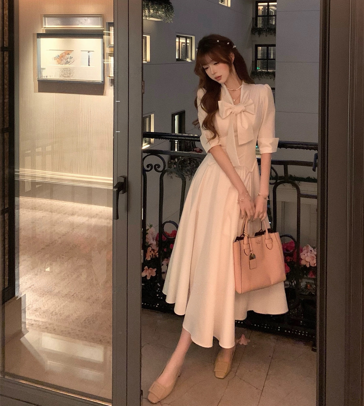 【dress】リボンシャツワンピース　N3016