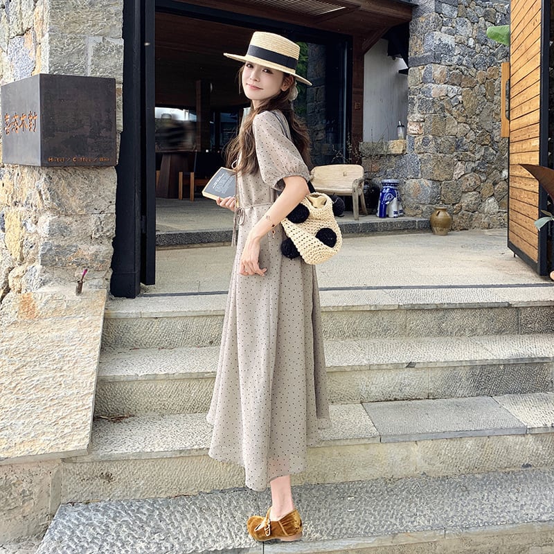 【dress】ドット柄ワンピース　M23929