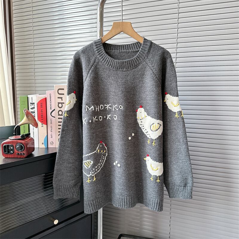 【tops】クルーネックニットセーター　M18924