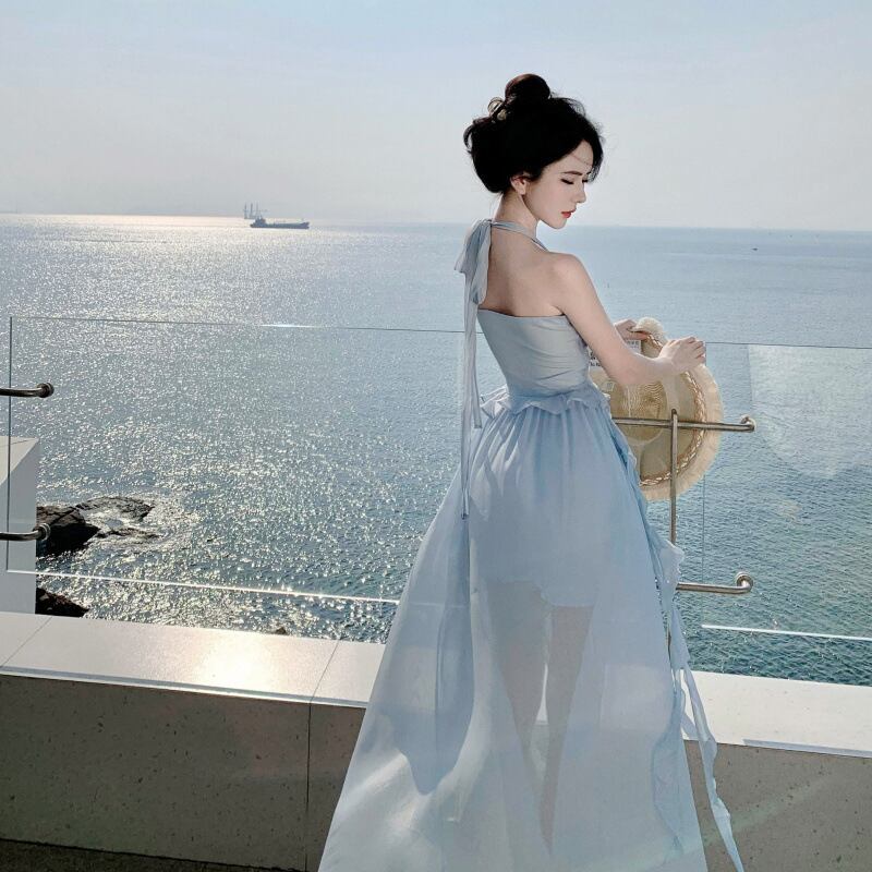 【dress】ホルターネックフリルワンピース　M30184