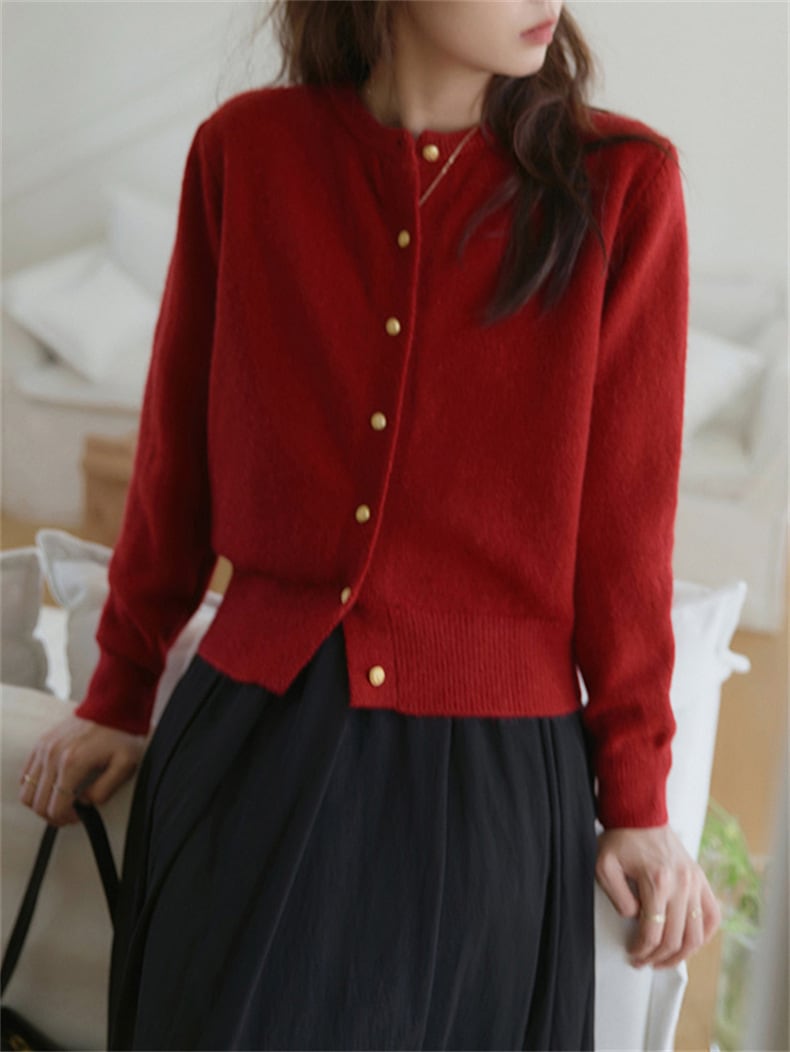 【outer】クルーネックニットカーデ　M25961