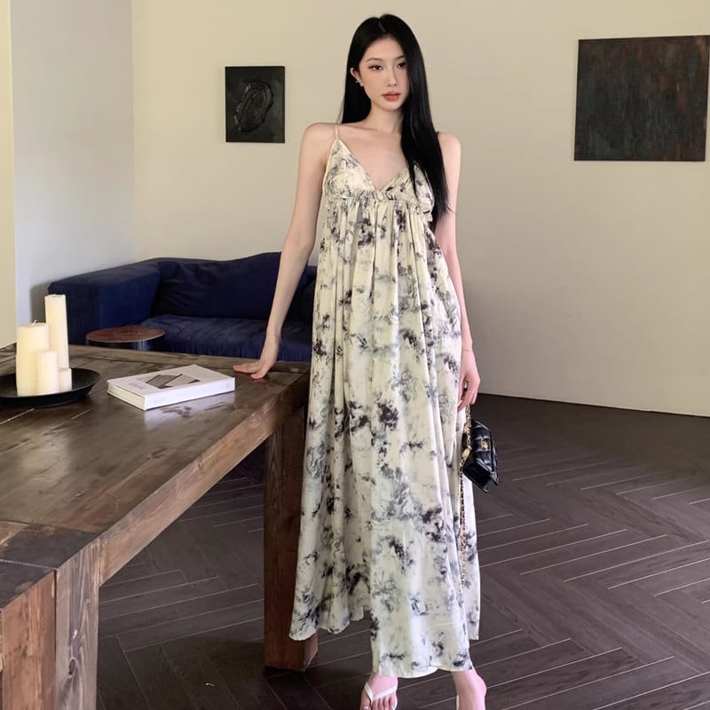【dress】花柄キャミワンピース Q8319