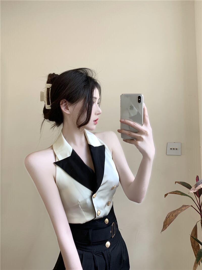 【set】ホルターネックトップス+パンツ２点セットG21316