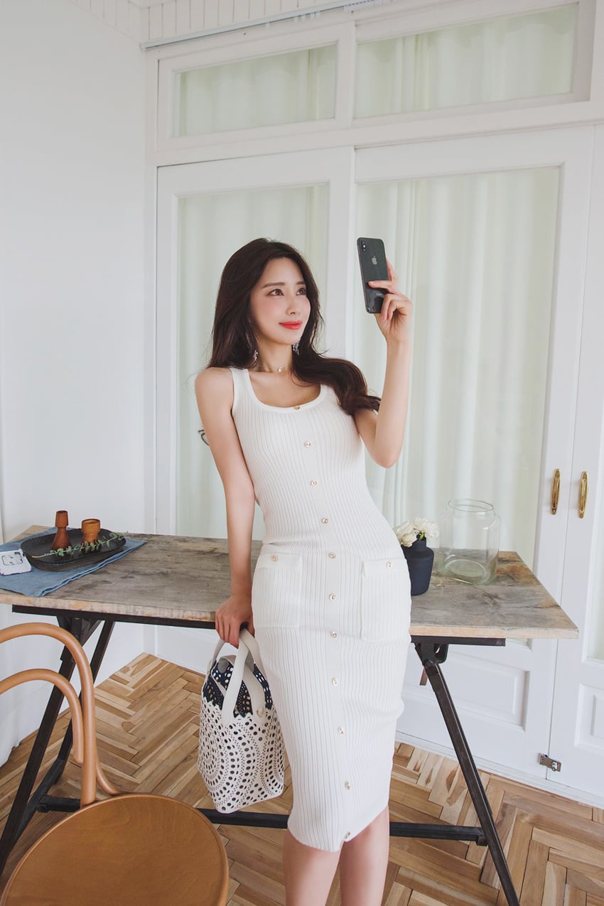 【dress】ノースリーブニットワンピース G21301