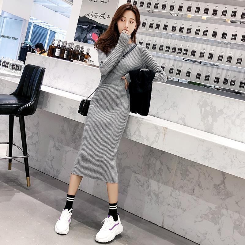 【set】秋冬新作好感度UP!気質満点ファッションベスト+ニットワンピース２点セット G3606