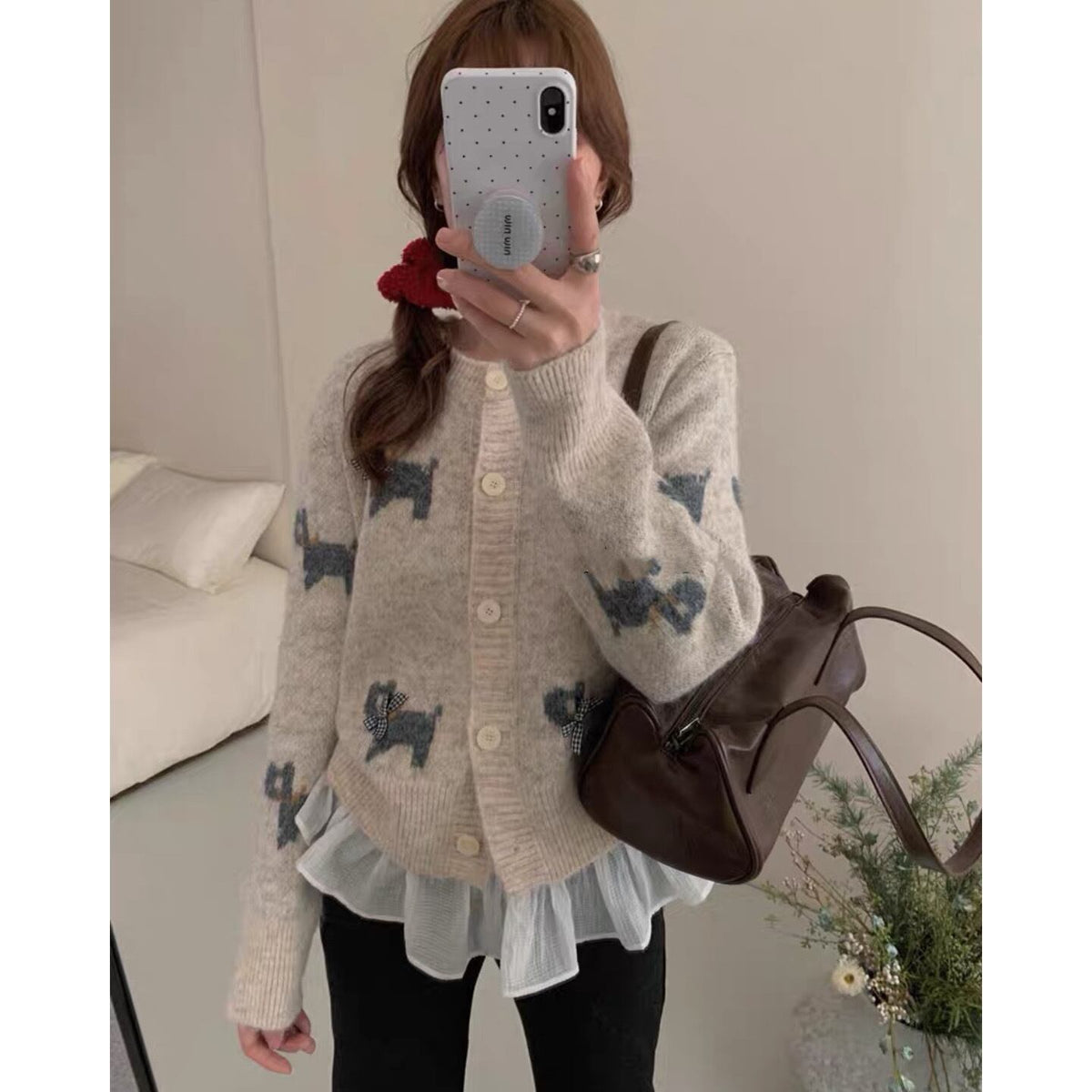 【outer】ジャカードニットカーデ　M28906