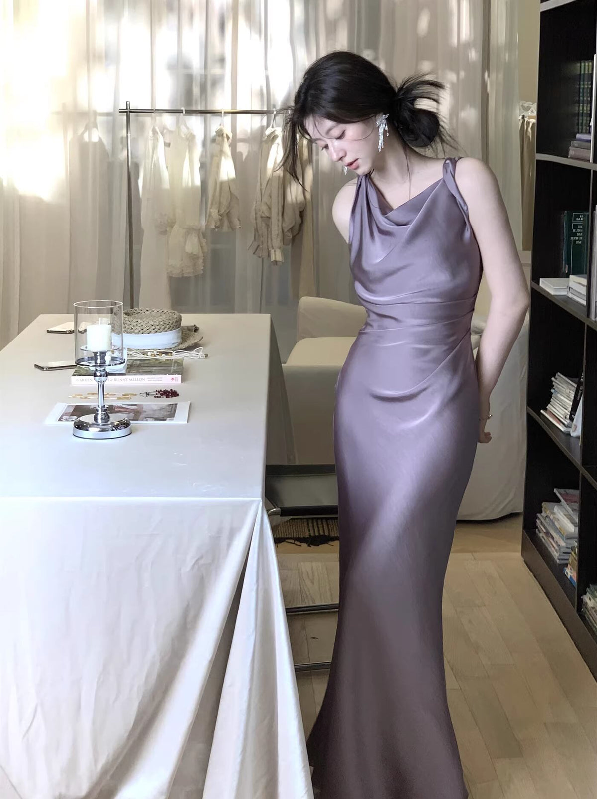 【dress】ノースリーブロングワンピース Q7983