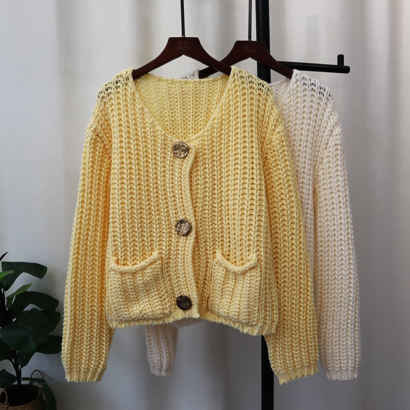 【outer】無地ニットカーデ　M26360