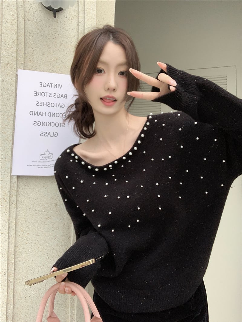 【tops】パールニットセーター　N2726