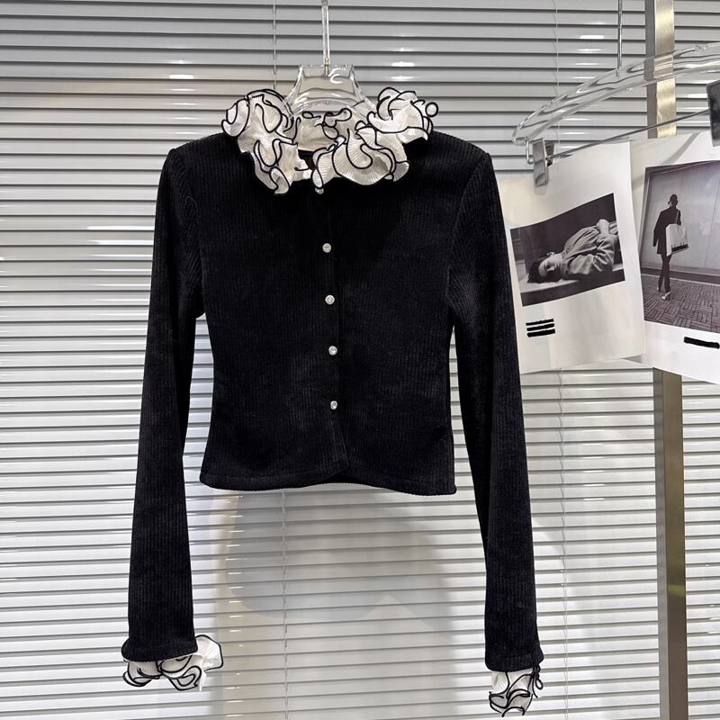 【outer】シフォンフレアドッキングコーデュロイコート Q7347