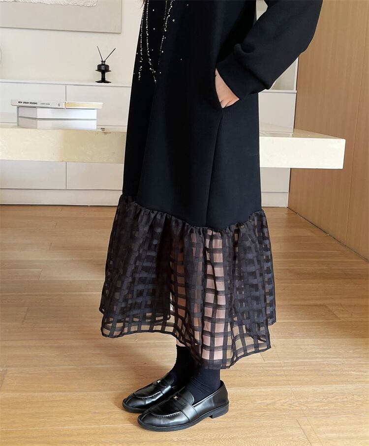【dress】ビジュードッキングカジュアルワンピース　M28929