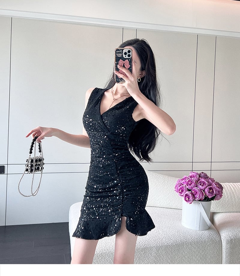 【dress】Vネックワンピース　M25183