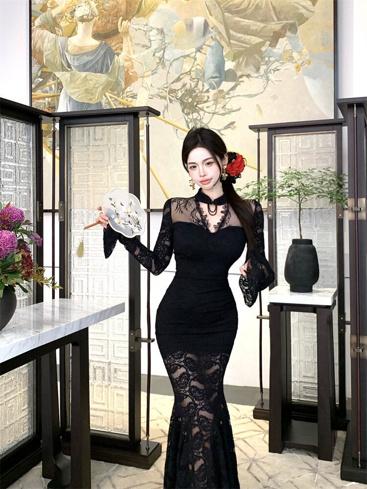 【dress】マーメイドレースデートワンピース　M28372