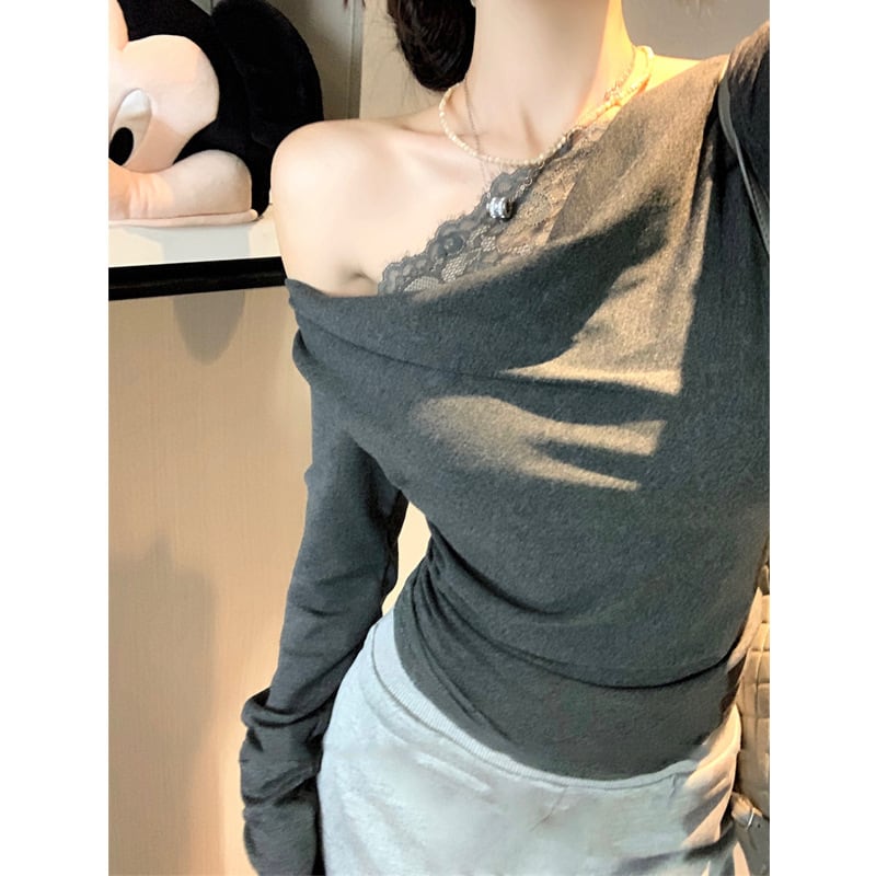 【tops】レース切り替えトップス　M27546