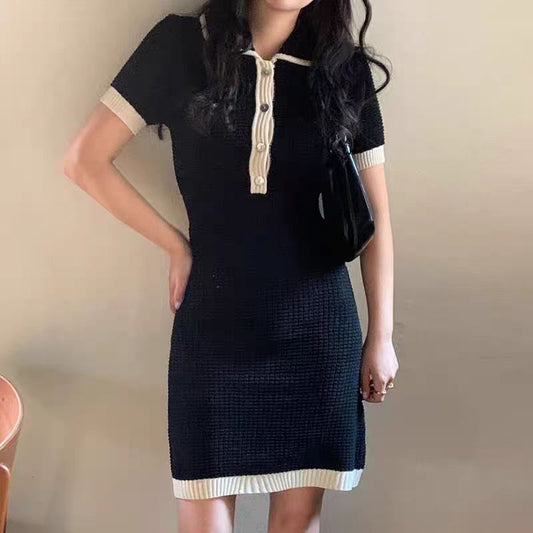 【dress】体型カバーニットワンピースG22103