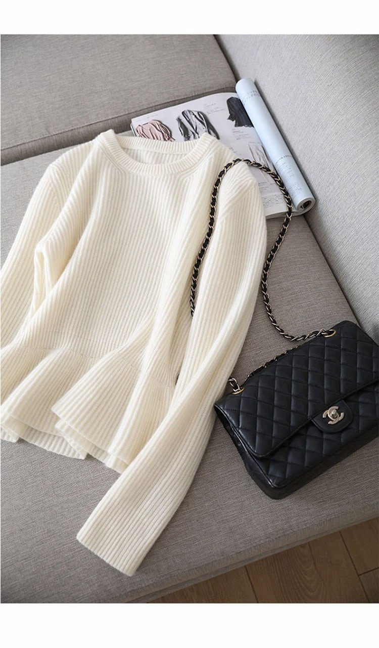 【tops】フリルニットセーター　M25419
