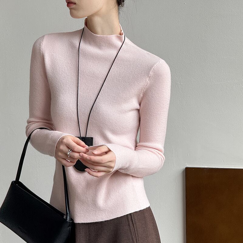 【tops】ハイネックニットトップス Q6970