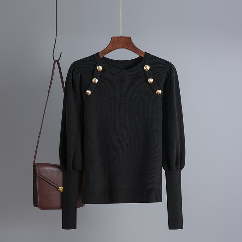 【tops】ボタンデザインニットトップス　M28752