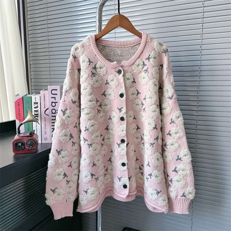 【outer】ジャカードニットカーデ　M27785