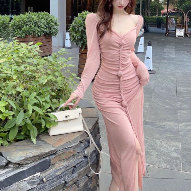 【dress】スリットワンピース　M18682