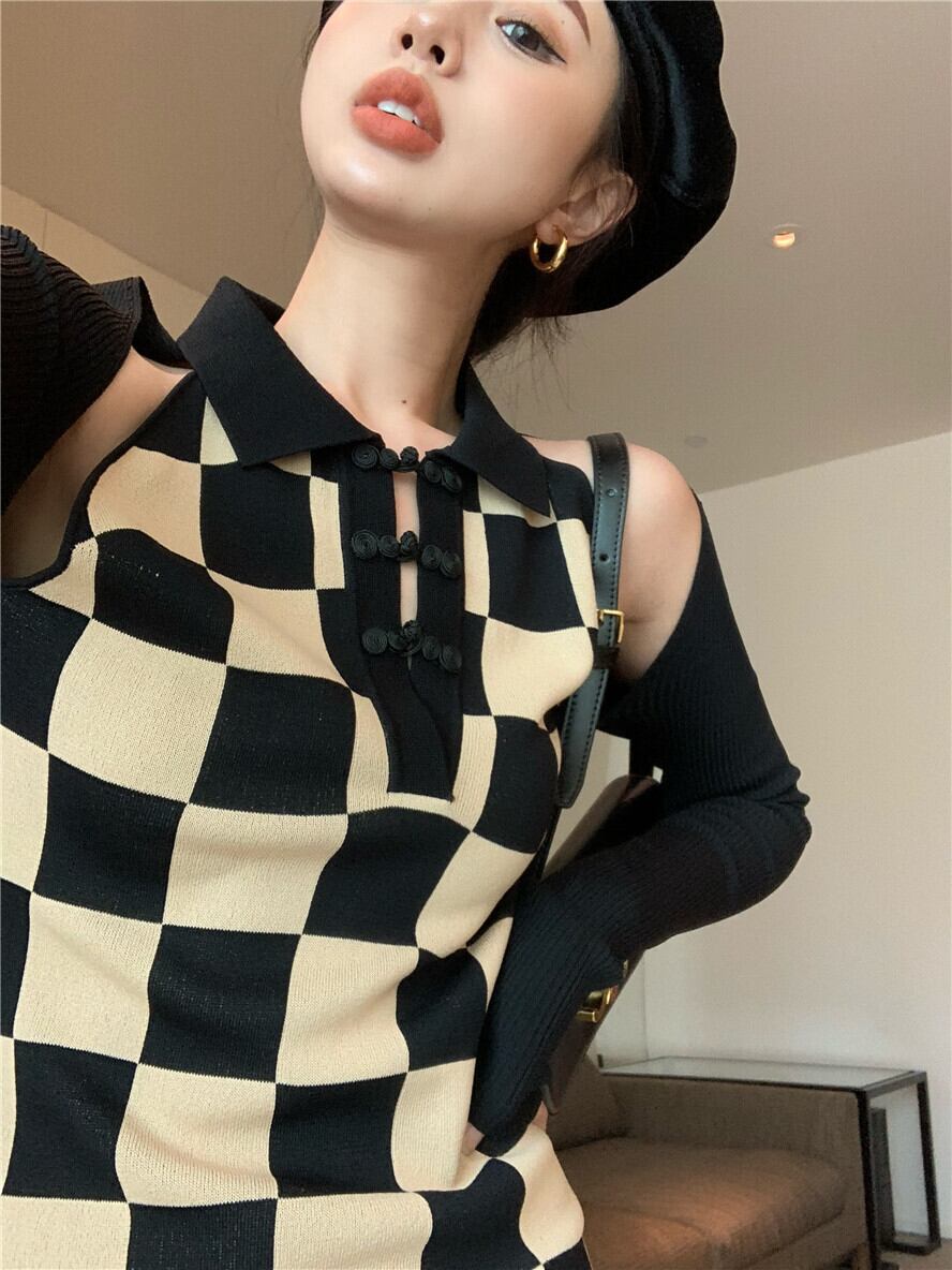 【dress】切り替えニットワンピース　M28574