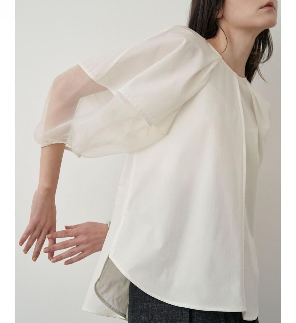 【tops】チュールコンビブラウス　M29949