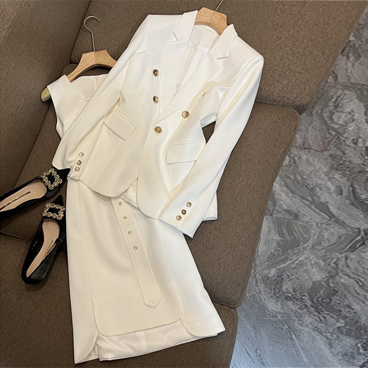 【set】デザインアウター+ワンピース２点セットG20641